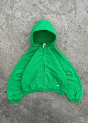 Akimbo Zip-Up Hoodie Green | HYOX-02539