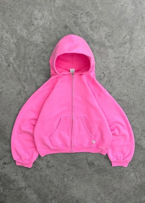 Akimbo Zip-Up Hoodie Pink | YQRI-32891